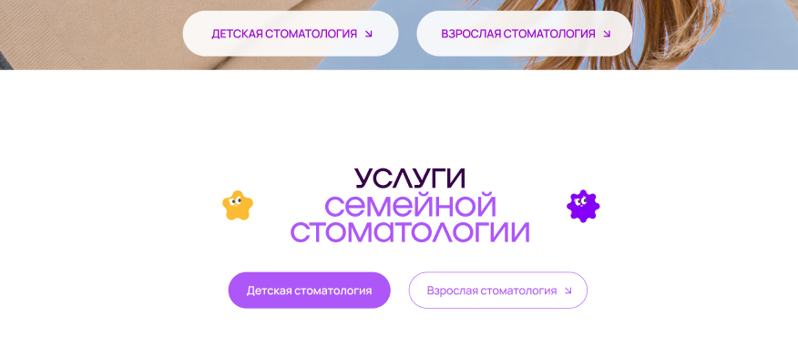 Кейс по разработке сайта стоматологии, решения по направлениям